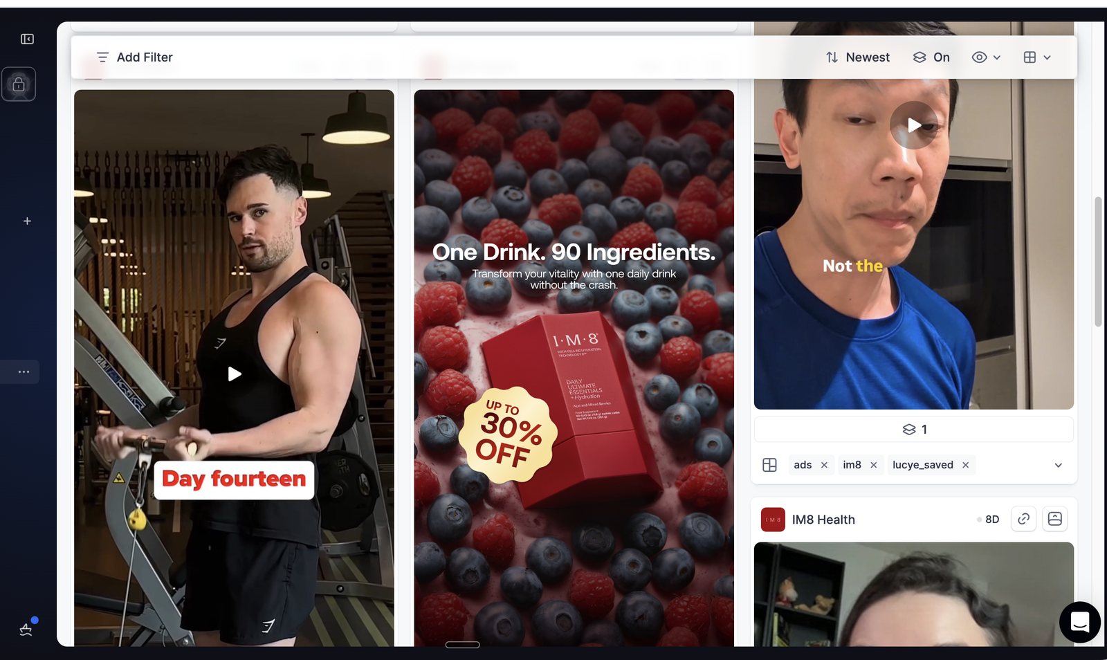 Inside the Burst Digital live ad library of top-performing brand ads